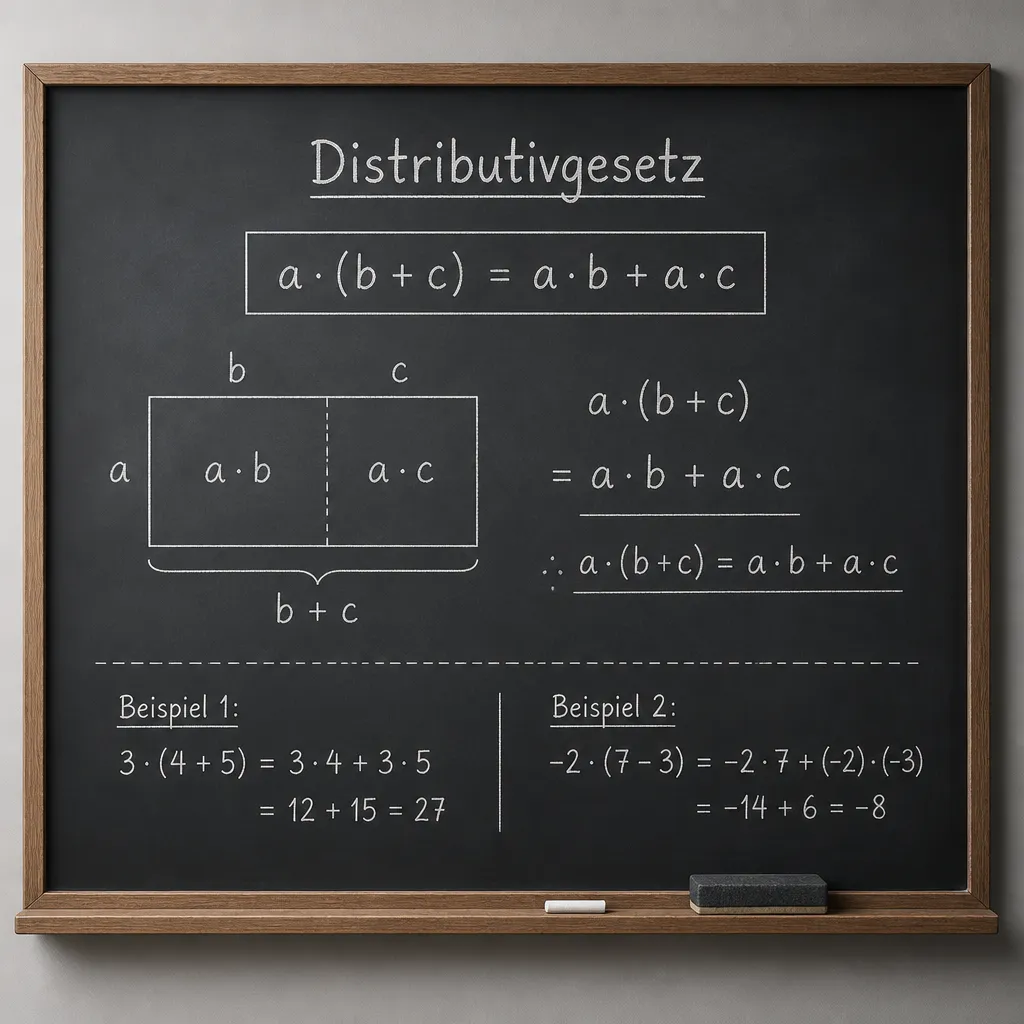 Distributivgesetz als einfache Tafelgrafik